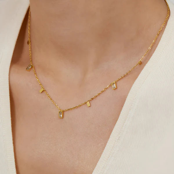 "Gold-Toned Geometric" Necklace- 18K Premium Gold Plated