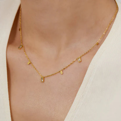 "Gold-Toned Geometric" Necklace- 18K Premium Gold Plated