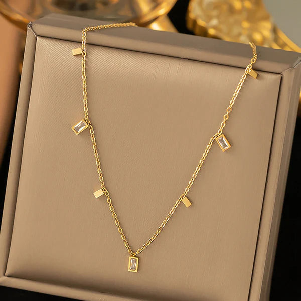 "Gold-Toned Geometric" Necklace- 18K Premium Gold Plated