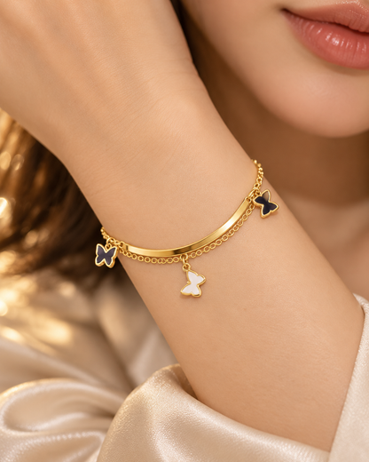 Celeste Butterfly Gold Charm Bracelet