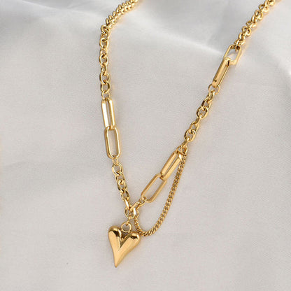 "Heart Themed Rope Chain" Necklace- 18K Premium Gold Plated