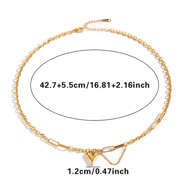 "Heart Themed Rope Chain" Necklace- 18K Premium Gold Plated