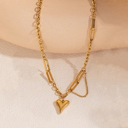 "Heart Themed Rope Chain" Necklace- 18K Premium Gold Plated