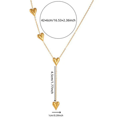 "Heart Themed Long" Necklace- 18K Premium Gold Plated