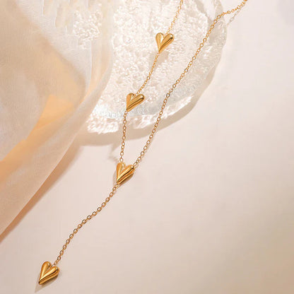 "Heart Themed Long" Necklace- 18K Premium Gold Plated