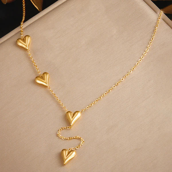 "Heart Themed Long" Necklace- 18K Premium Gold Plated