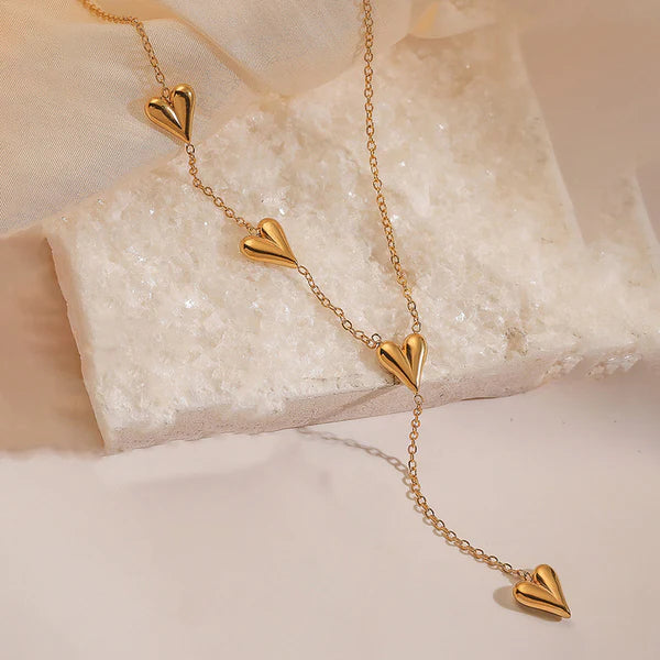 "Heart Themed Long" Necklace- 18K Premium Gold Plated