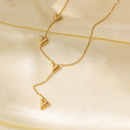 "Heart Themed Long" Necklace- 18K Premium Gold Plated