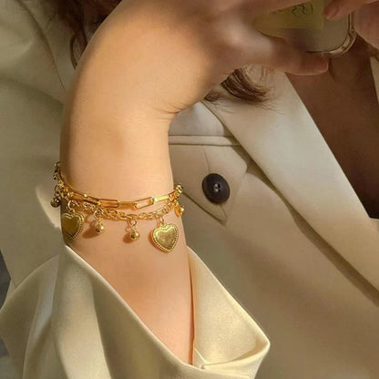 "Heart themed Wraparound" Bracelet- 18K Premium Gold Plated