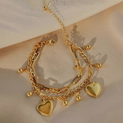 "Heart themed Wraparound" Bracelet- 18K Premium Gold Plated