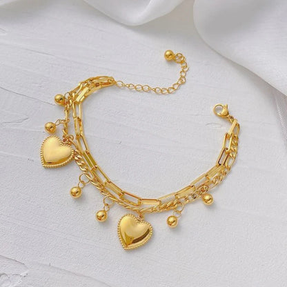 "Heart themed Wraparound" Bracelet- 18K Premium Gold Plated
