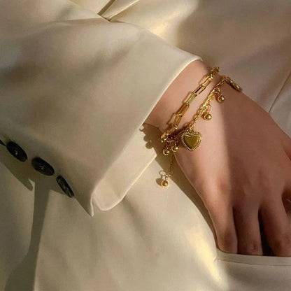 "Heart themed Wraparound" Bracelet- 18K Premium Gold Plated