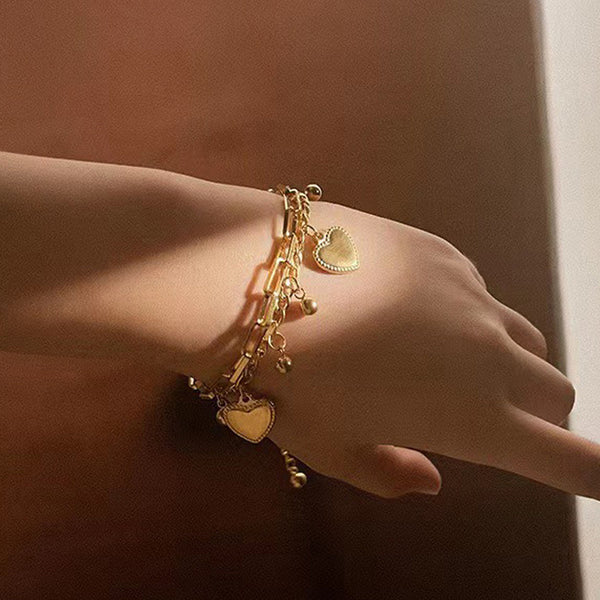 "Heart themed Wraparound" Bracelet- 18K Premium Gold Plated