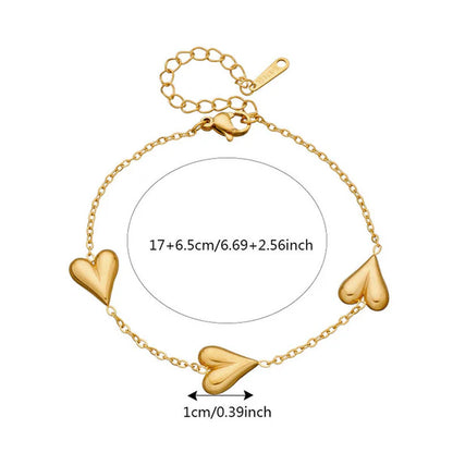 "Heart Themed" Bracelet- 18K Premium Gold Plated