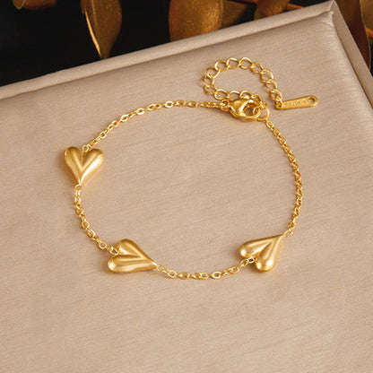 "Heart Themed" Bracelet- 18K Premium Gold Plated