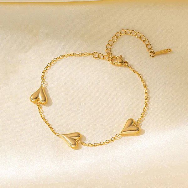 "Heart Themed" Bracelet- 18K Premium Gold Plated