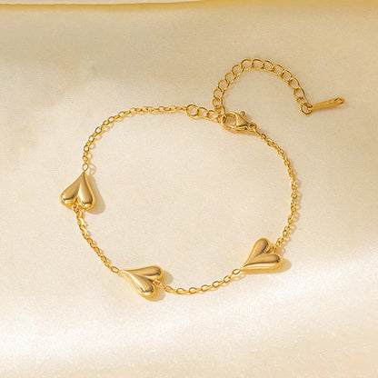 "Heart Themed" Bracelet- 18K Premium Gold Plated