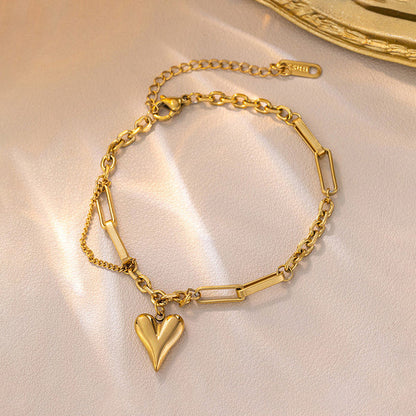 "Heart Themed Charm" Bracelet- 18K Premium Gold Plated