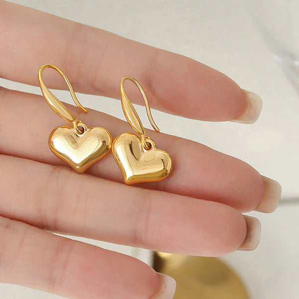 "Heart Themed Drop" Earrings- 18K Premium Gold Plated