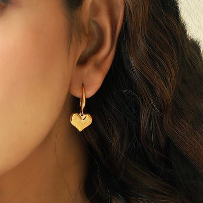 "Heart Themed Drop" Earrings- 18K Premium Gold Plated