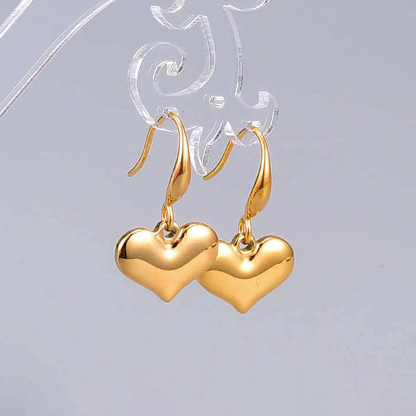 "Heart Themed Drop" Earrings- 18K Premium Gold Plated