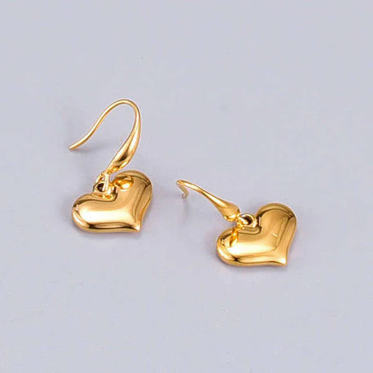 "Heart Themed Drop" Earrings – 18K Premium Gold Plated