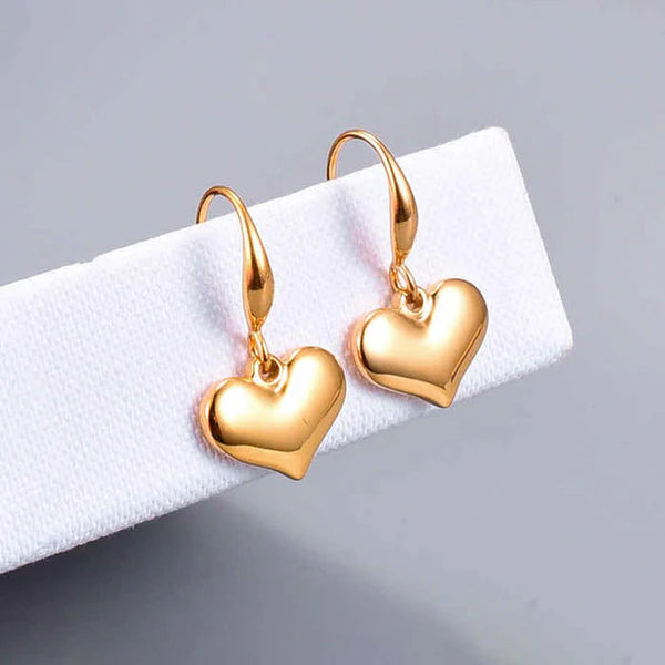 "Heart Themed Drop" Earrings- 18K Premium Gold Plated