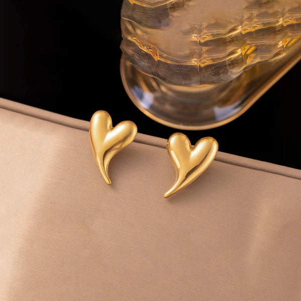 "Heart Themed Stud" Earrings- 18K Premium Gold Plated