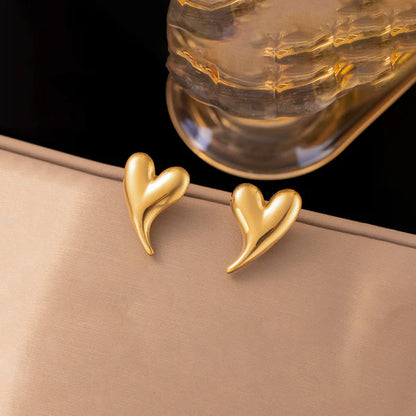"Heart Themed Stud" Earrings- 18K Premium Gold Plated