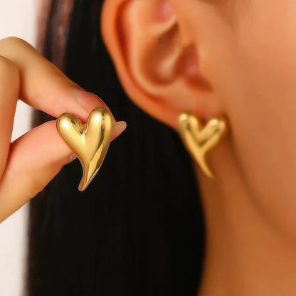 "Heart Themed Stud" Earrings- 18K Premium Gold Plated
