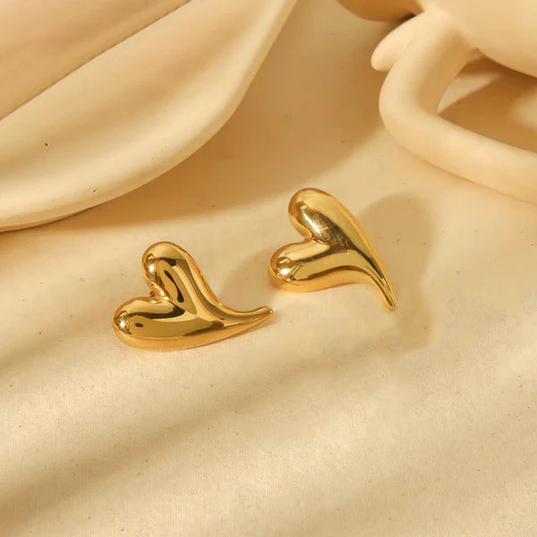 "Heart Themed Stud" Earrings- 18K Premium Gold Plated