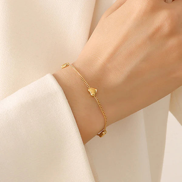 "Heart themed Wraparound" Bracelet- 18K Premium Gold Plated