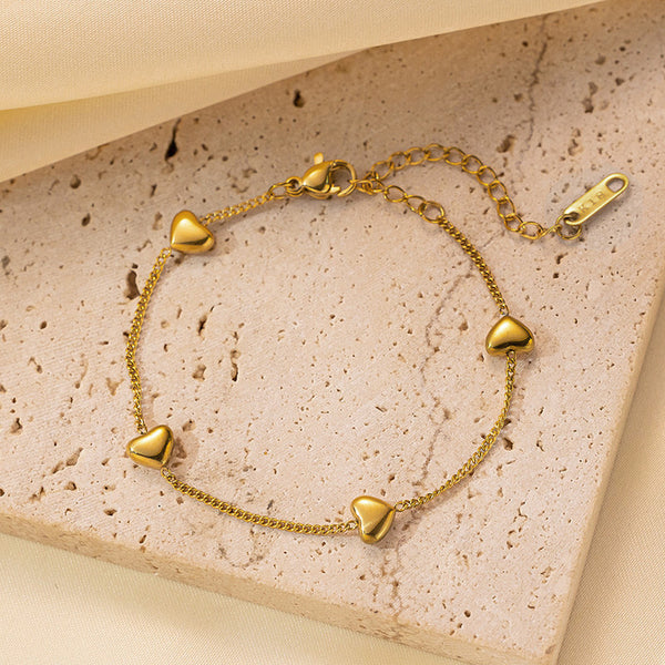 "Heart themed Wraparound" Bracelet- 18K Premium Gold Plated