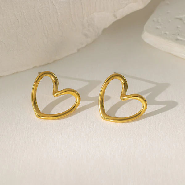 "Heart Themed Stud" Earrings- 18K Premium Gold Plated