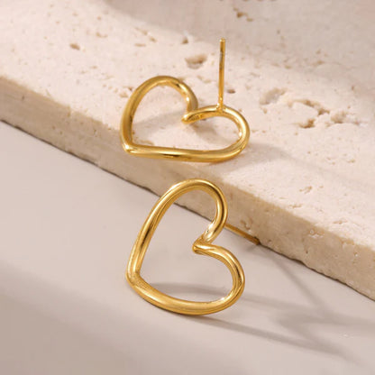 "Heart Themed Stud" Earrings- 18K Premium Gold Plated