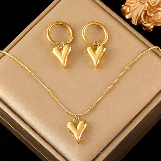 "Heart Themed" Jewellery Set – 18K Premium Gold Plated
