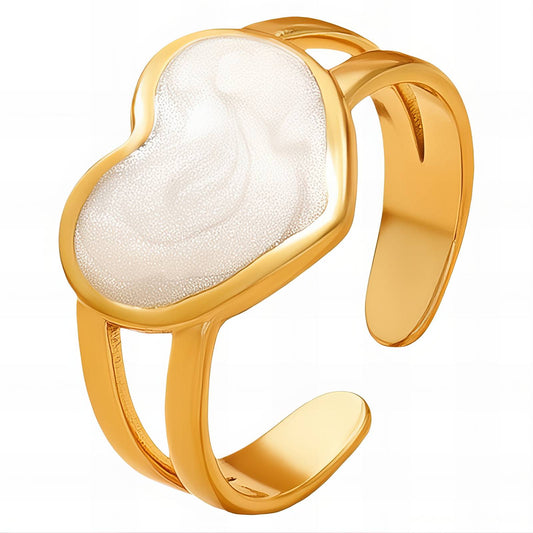 White Heart Accent Ring by Catwalk Hub