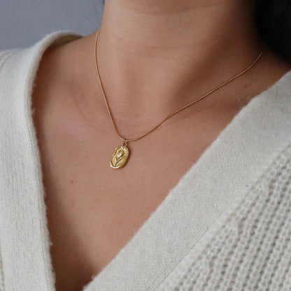 "Rose Themed Pendant" Necklace- 18K Premium Gold Plated