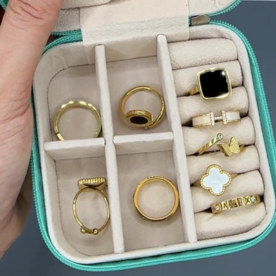 Elegant 9-Ring Gold Set for Every Occasion