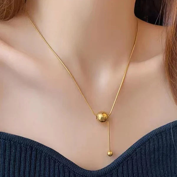 "Spherical Pendant" Necklace- 18K Premium Gold Plated