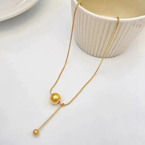 "Spherical Pendant" Necklace- 18K Premium Gold Plated