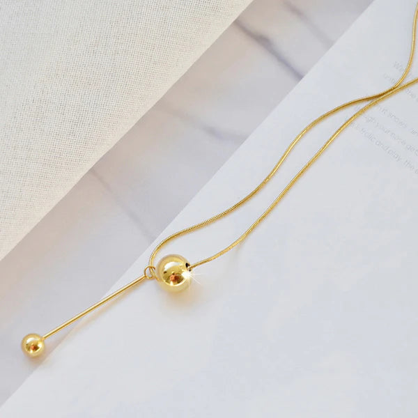 "Spherical Pendant" Necklace- 18K Premium Gold Plated