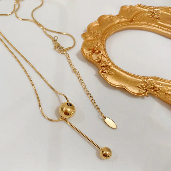 "Spherical Pendant" Necklace- 18K Premium Gold Plated