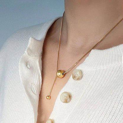 "Spherical Pendant" Necklace- 18K Premium Gold Plated