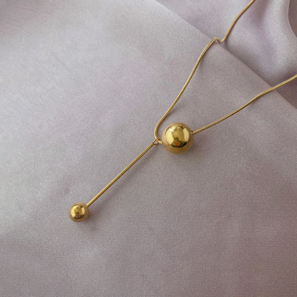 "Spherical Pendant" Necklace- 18K Premium Gold Plated