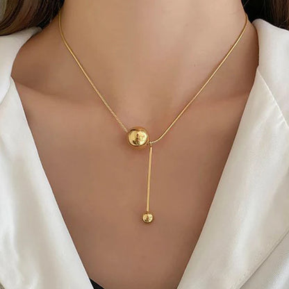 "Spherical Pendant" Necklace- 18K Premium Gold Plated