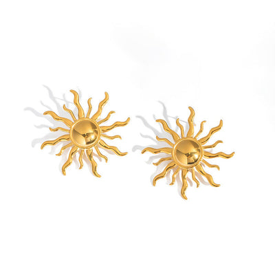 "Sun Shaped Stud" Earrings- 18K Premium Gold Plated