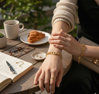 “Round Chain” Bracelet – 18K Gold Elegance