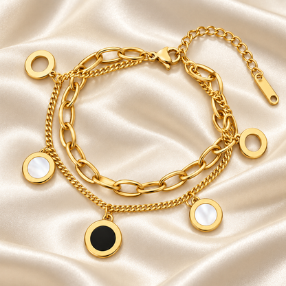 Aurelia Layered Circle Charm Bracelet