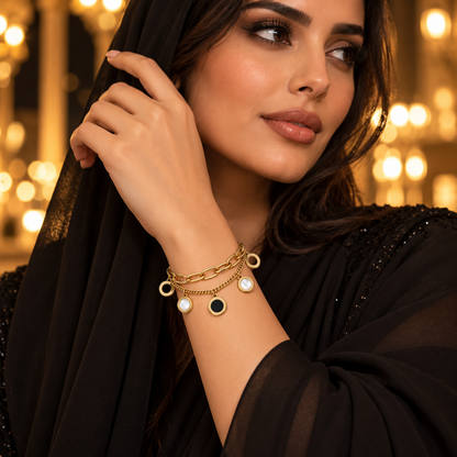 Aurelia Layered Circle Charm Bracelet